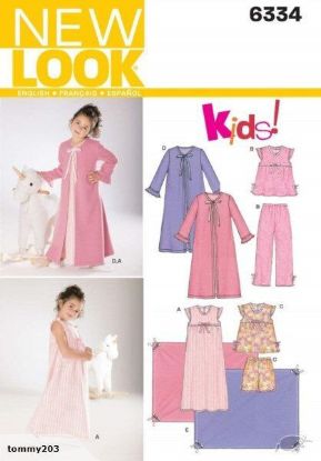 Picture of B228  NEW LOOK 6334: CHILD'S SLEEPWEAR SIZE 3-8