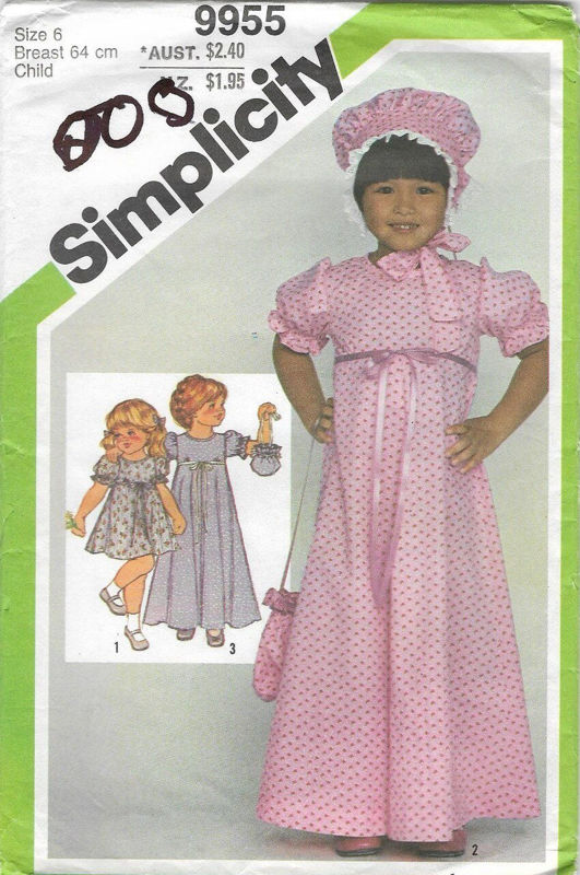 Picture of C82 SIMPLICITY 9955: GIRLS DRESS HAT & BAG SIZE 6