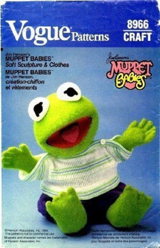 Picture of A60 VOGUE 8966: MUPPET BABY KERMIT THE FROG SIZE 15" or 38cm TALL 