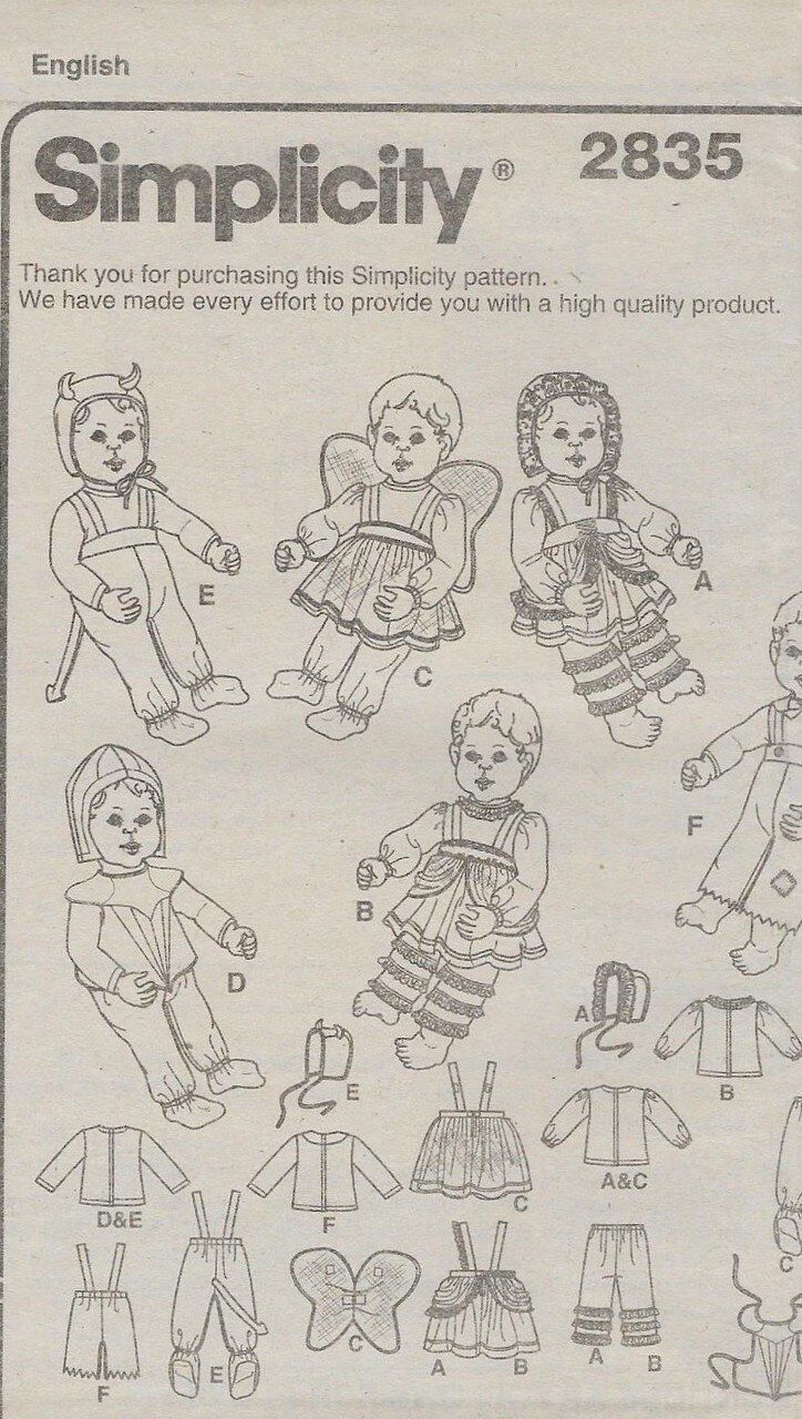 Budget Patterns. B98 SIMPLICITY 2835: COSTUMES 4 BABIES SIZE 1-3M - 18M