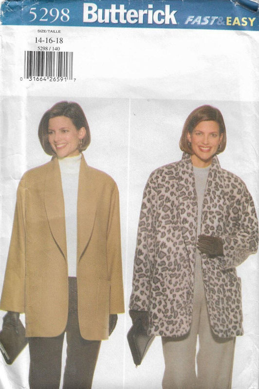 Picture of C41 BUTTERICK 5298: FAST & EASY JACKET SIZE 14-18