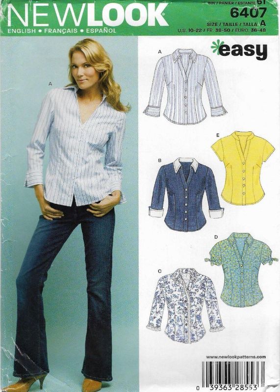 Picture of 125 NEW LOOK 6407: EASY 2 SEW SHIRT SIZE 10-22