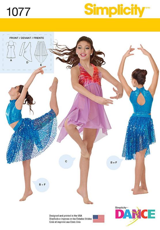 Picture of C357 SIMPLICITY 1077: KNIT DANCE WEAR SIZE 7-16