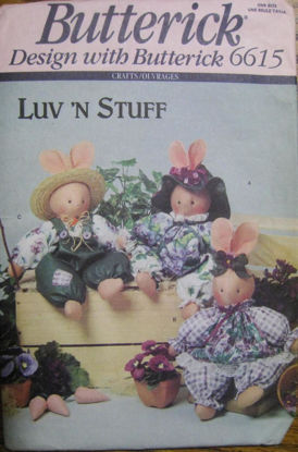 Picture of E8 BUTTERICK 6615: VIOLETS BUNNIES SIZE 17" or 43cm 