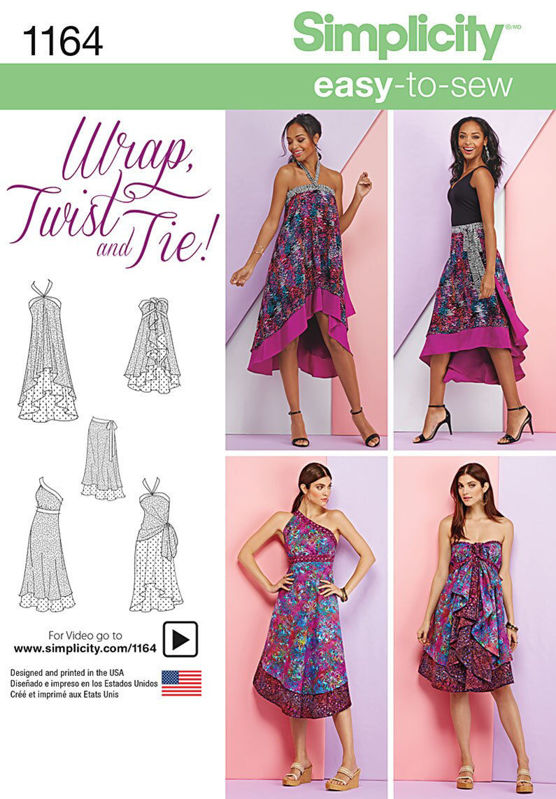 Picture of 9 SIMPLICITY 1164: WRAP TWIST & TIE DRESS SIZE 6-24