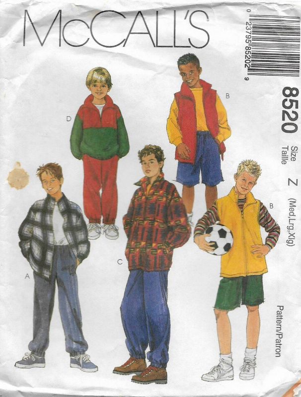 Picture of C354 McCALL'S 8520: BOY'S MIX & MATCH  (1996) SIZE 7-16