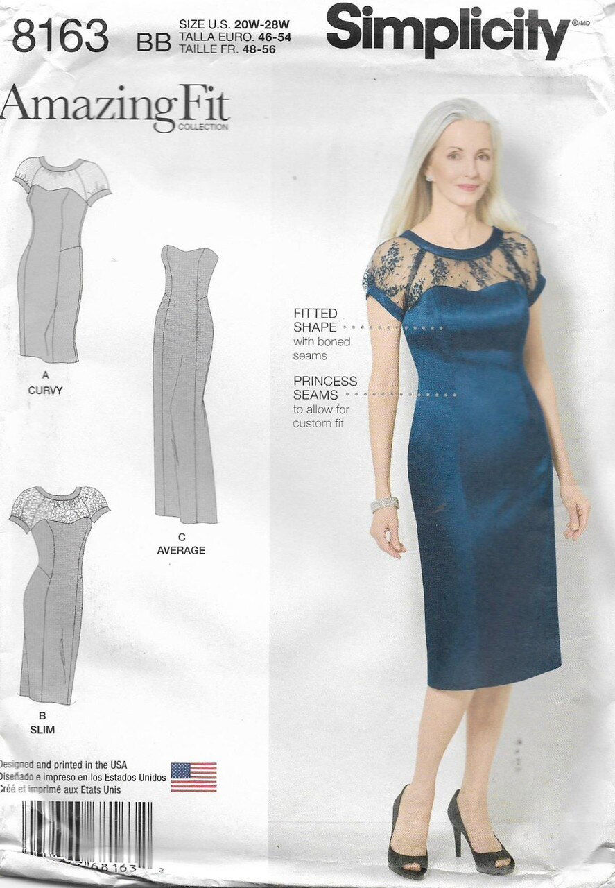 Budget Patterns. 10 SIMPLICITY 8163: AMAZING FIT DRESS SIZE 20-28
