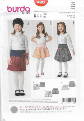 Picture of B153 BURDA 9403: GIRL'S SKIRT SIZE 3-8