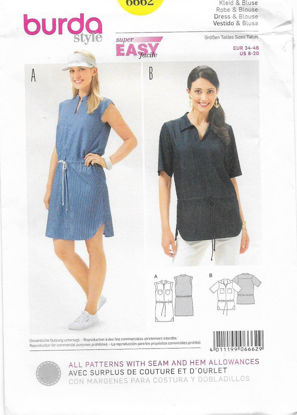 Picture of B158 BURDA 6662: TOP OR DRESS SIZE 8-20