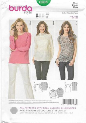 Picture of B200 BURDA 6568: TOPS SIZE 8-20