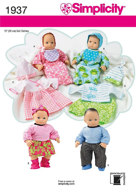 Picture of C326 SIMPLICITY 1937: BABY DOLL'S CLOTHES SIZE 15" or 38cm
