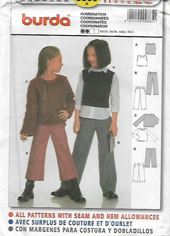 Picture of C206 BURDA 9865: GIRL'S MIX & MATCH SIZE 8-14JR