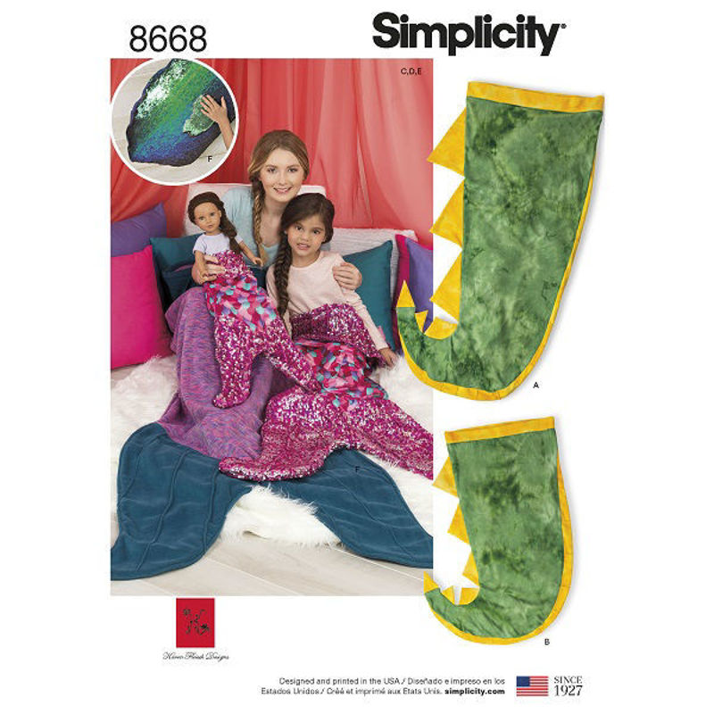 Picture of 72 SIMPLICITY 8668: NOVELTY BLANKETS ADULT, CHILD & DOLL