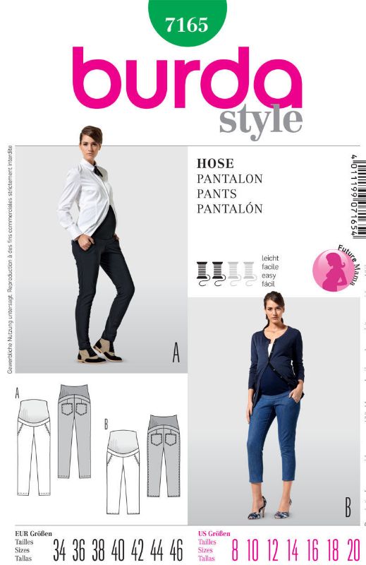 Picture of C254 BURDA 7165: MATERNITY PANTS SIZE 8-20