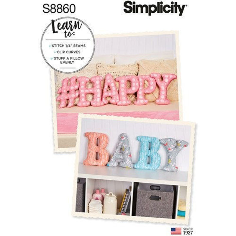 Picture of 56 SIMPLICITY S8860: LETTER, NUMBER & SYMBOL PILLOW SIZE 12" TALL