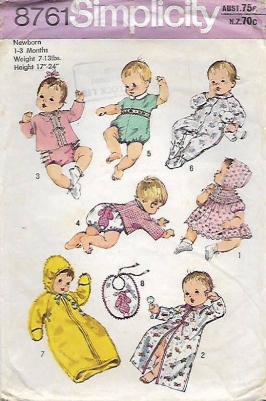 Picture of C348 SIMPLICITY 8761: BABY  MIX & MATCH SIZE 6 MONTHS