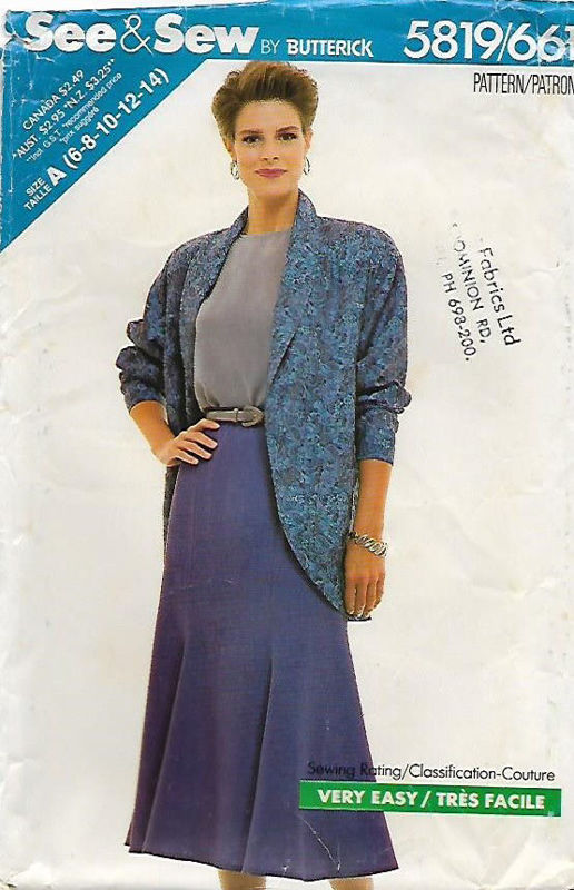 Picture of A85 SEE/SEW 5819: JACKET & SKIRT SIZE 6-14