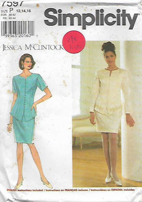 Picture of A25 SIMPLICITY 7597: JACKET & SKIRT SIZE 12-16