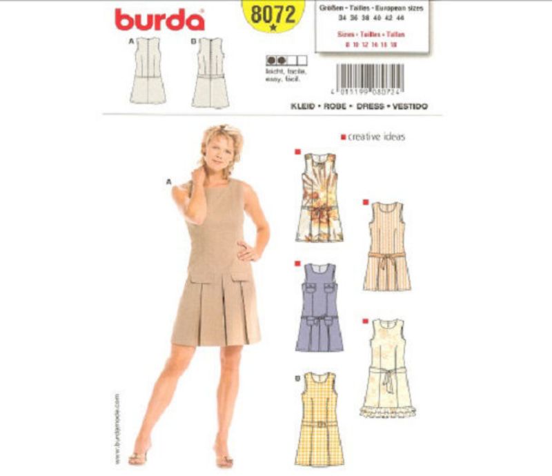 Picture of C25 BURDA 8072: DRESS SIZE 8-18