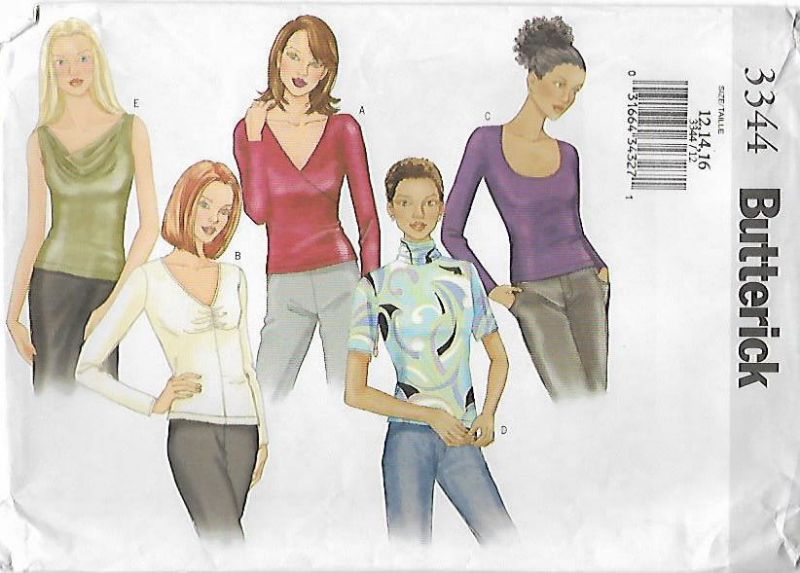 Picture of C329 BUTTERICK 3344: TOPS SIZE 6-10