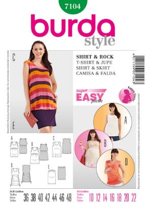 Picture of C353 BURDA 7104: TOP (MATERNITY) SIZE 10-22