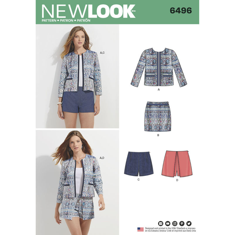 Picture of 40 NEW LOOK 6496: JACKET & SKIRT SIZE 6-18