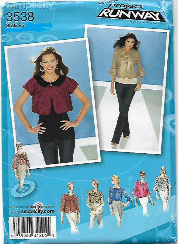 Picture of B212 SIMPLICITY 3538: WOMAN'S JACKET SIZE 4-12