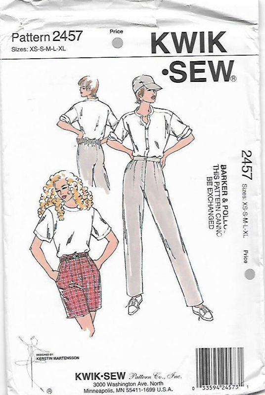 Picture of C184 KWIK*SEW 2457: WOMAN'S PANTS & SHORTS SIZE XS-XL