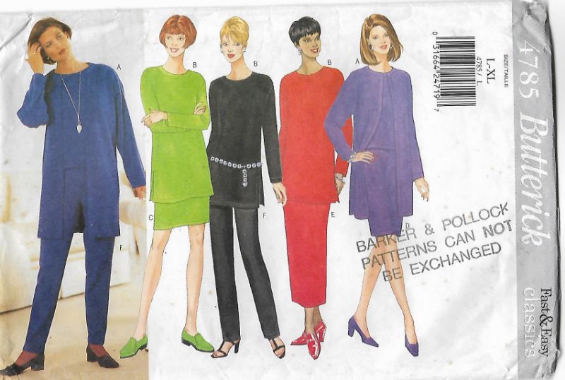Picture of C208 BUTTERICK 4785: JACKET, TOP, SKIRT & PANTS  SIZE 6-14
