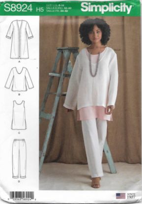 Picture of B102 SIMPLICITY S8924: UNLINED JACKET, TOP, TUNIC & PANTS  SIZE 16-24