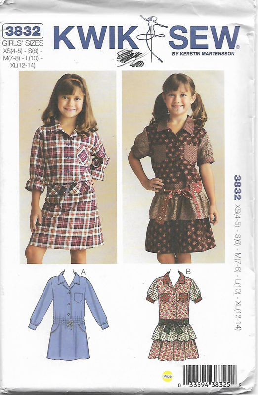 Picture of C213 KWIK*SEW 3832: GIRL'S DRESS SIZE 4-14