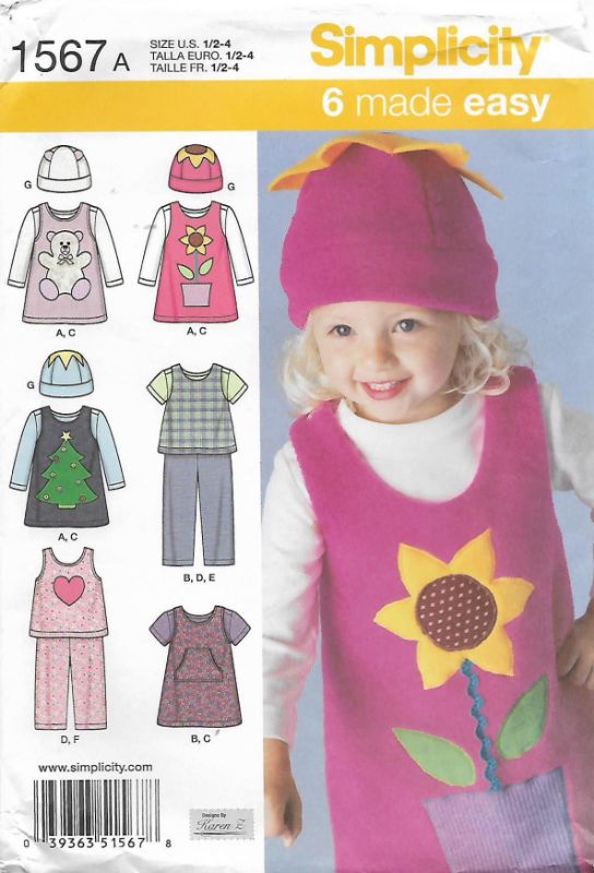 Picture of A43 SIMPLICITY 1567: GIRL'S MIX & MATCH SIZE 6M-4