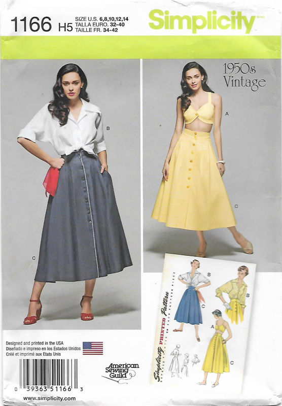 Picture of 67 SIMPLICITY 1166: VINTAGE SKIRT & TOP SIZE 6-14