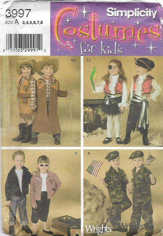 Picture of B253 SIMPLICITY 3997: CHILD'S COSTUMES SIZE 3-8