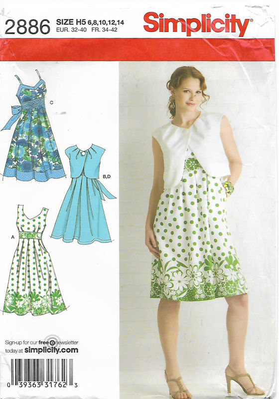 Picture of B272 SIMPLICITY 2886: DRESS SIZE 6-14