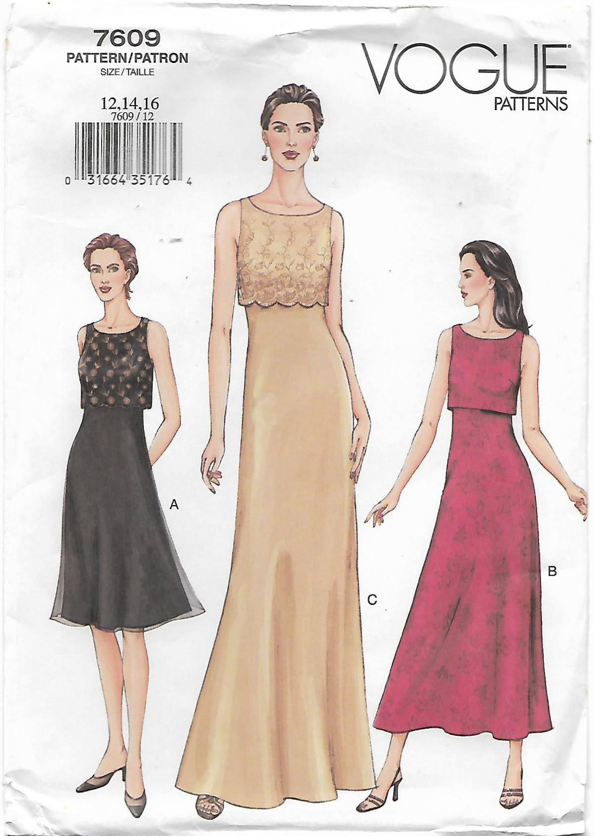 sachin and babi light blue dress Vogue Pattern V1841 Misses', Misses' Petite Special Occasion Dress by  Badgley Mischka