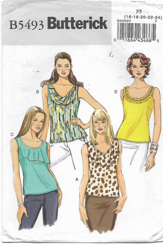 Picture of C131 BUTTERICK B5493: TOPS SIZE 8-14