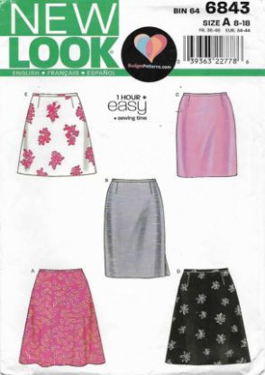 Picture of B192 NEW LOOK 6843: SKIRT'S SIZE 8-18