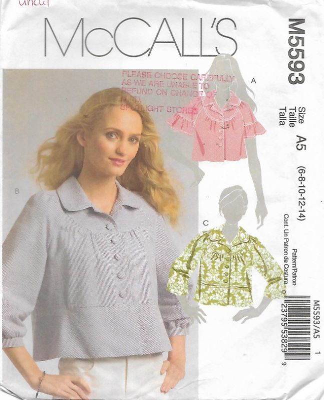 Picture of A118 McCALL'S M5593: JACKET SIZE 6-14