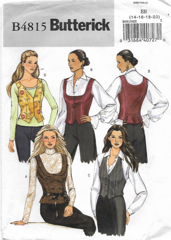 Picture of A127 BUTTERICK B4815: VEST SIZE 14-20