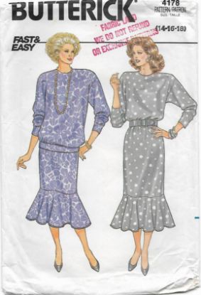 Picture of A24 BUTTERICK 4178: DRESS OR TOP & SKIRT SIZE 14-18