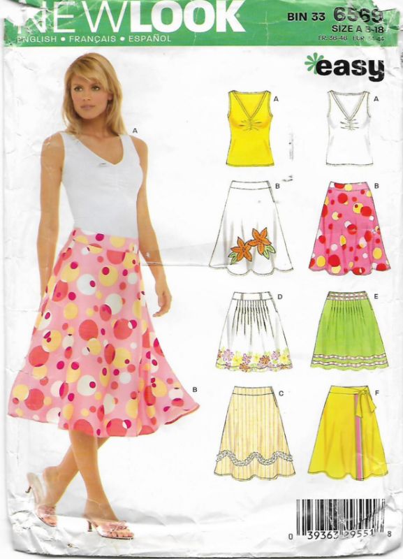 Picture of B276 NEW LOOK 6569: TOP & SKIRT SIZE 8-18