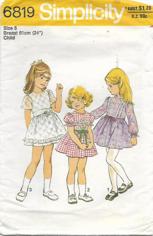 Picture of A65 SIMPLICITY 6819: RETRO GIRL'S DRESS SIZE 5 ONLY 