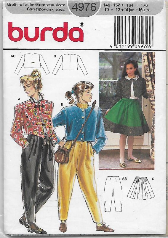 Picture of A118 BURDA 4976: GIRL'S MIX & MATCH SIZE 10-16 JUN