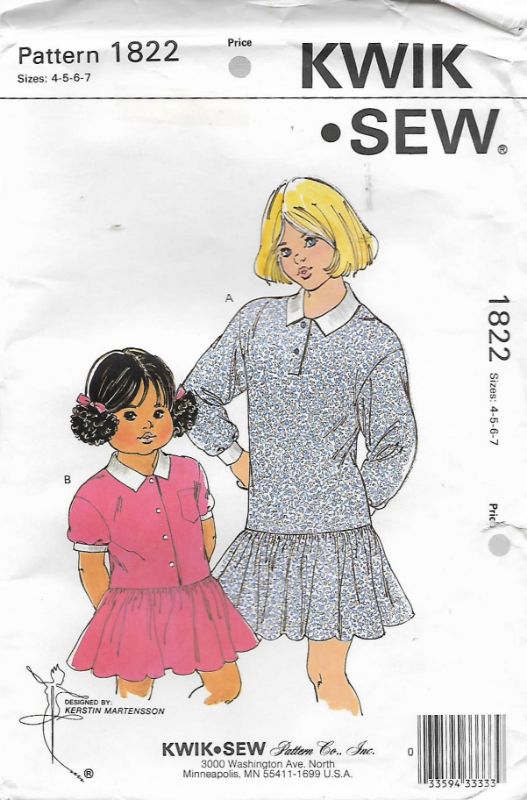Picture of C145 KWIK*SEW 1822: GIRL'S DRESS SIZE 4-7