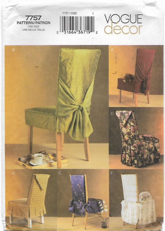 Picture of B166 VOGUE 7757:  CHAIR COVERS 