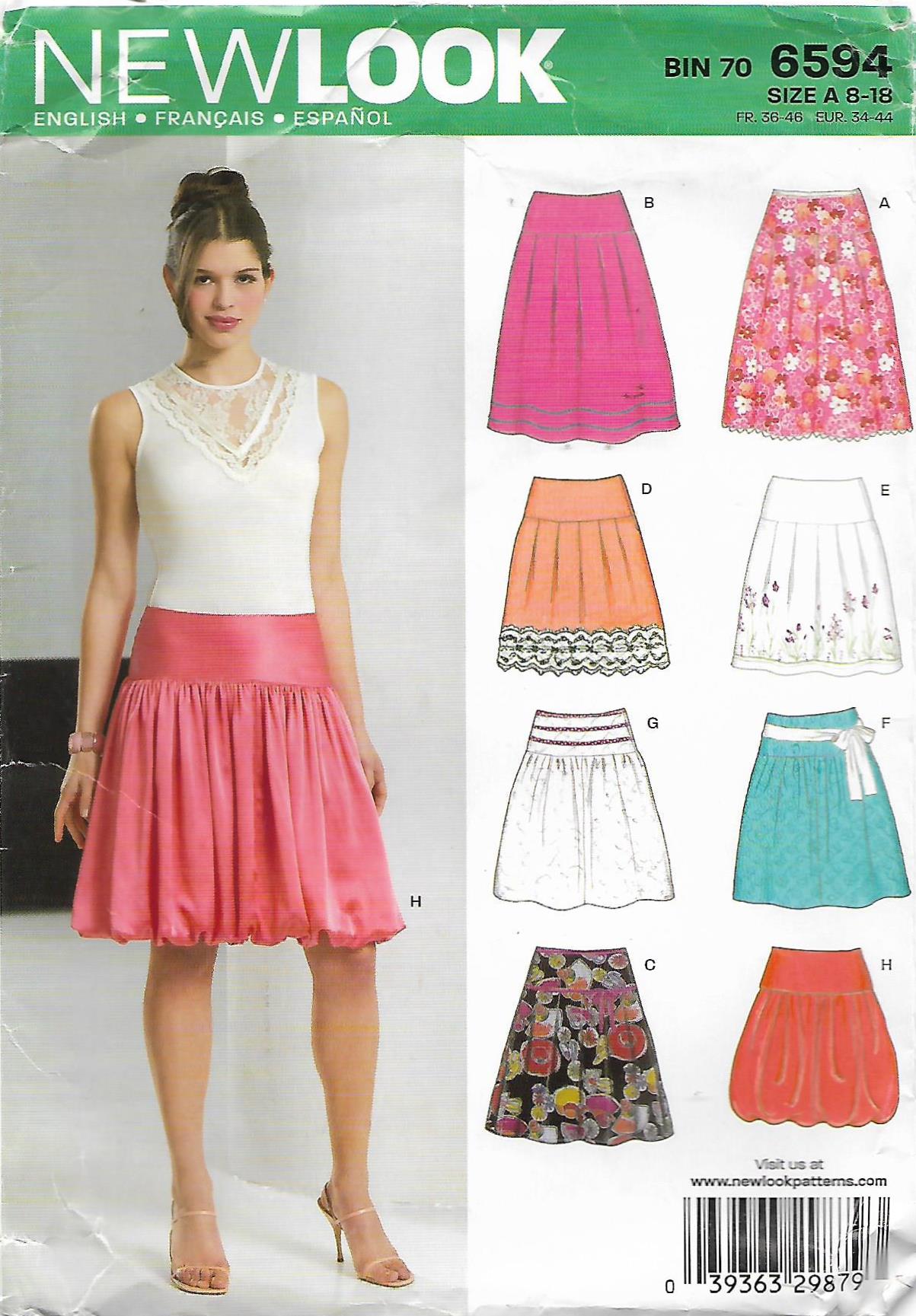 Budget Patterns. 35 NEW LOOK 6594: SKIRT SIZE 8-18