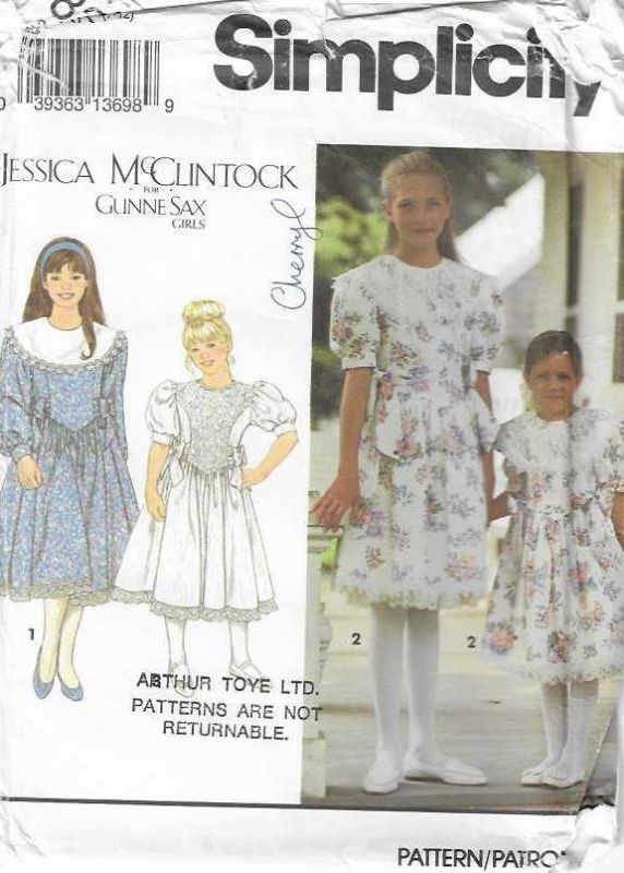 Picture of A73 SIMPLICITY 8253: GIRLS DRESS SIZE 7-12
