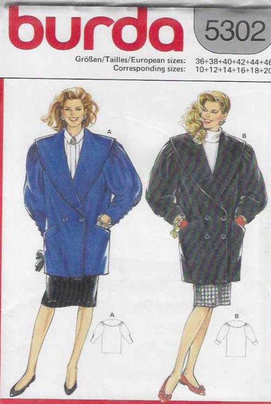 Picture of A114 BURDA 5302: JACKET SIZE 10-20