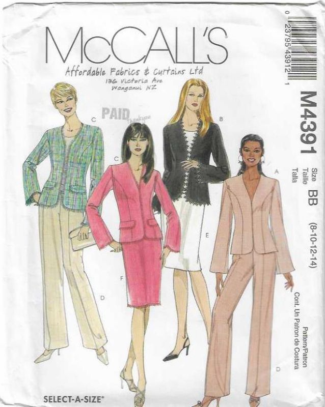 Picture of C129 McCALL'S M4391: MIX & MATCH SIZE 8-14